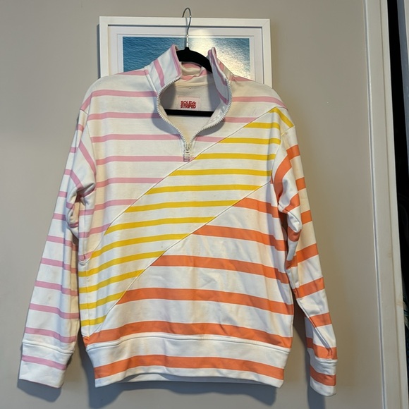 Solid & Striped Quarter Zip in Colorblock Stripe - Picture 4 of 15